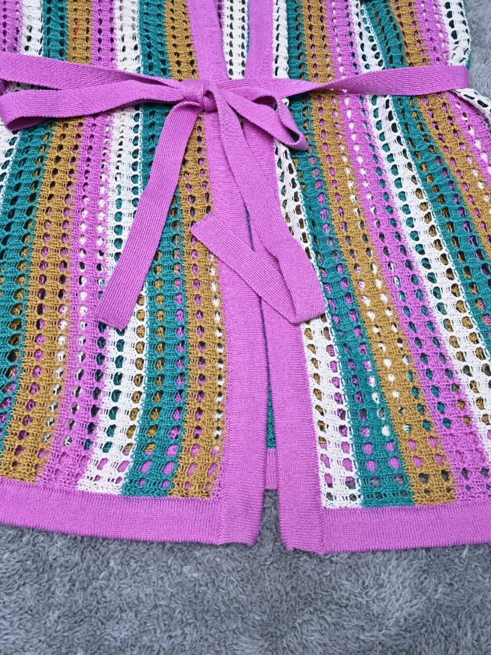 Hurley Crochet Multicolor Beach Swim Kimono Cover-Up Size M/L NWTS - Picture 4 of 16